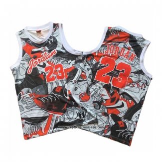 Camiseta Michael Jordan #23 Commemorative Gris