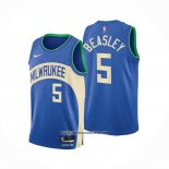 Camiseta Milwaukee Bucks Malik Beasley #5 Ciudad 2023-24 Azul