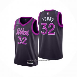 Camiseta Minnesota Timberwolves Karl-Anthony Towns #32 Ciudad 2018-19 Violeta