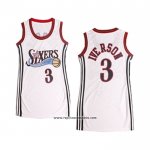 Camiseta Mujer Philadelphia 76ers Allen Iverson #3 Blanco