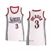 Camiseta Mujer Philadelphia 76ers Allen Iverson #3 Blanco