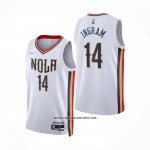 Camiseta New Orleans Pelicans Brandon Ingram #14 Ciudad 2021-22 Blanco