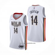 Camiseta New Orleans Pelicans Brandon Ingram #14 Ciudad 2021-22 Blanco