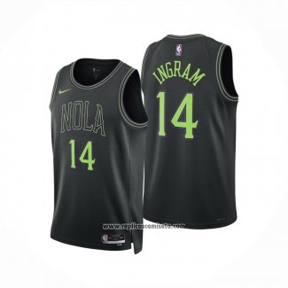Camiseta New Orleans Pelicans Brandon Ingram #14 Ciudad 2023-24 Negro