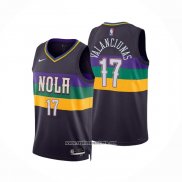 Camiseta New Orleans Pelicans Jonas Valanciunas #17 Ciudad 2022-23 Violeta