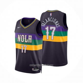 Camiseta New Orleans Pelicans Jonas Valanciunas #17 Ciudad 2022-23 Violeta