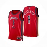 Camiseta New Orleans Pelicans Zion Williamson NO 1 Statement 2024-25 Rojo