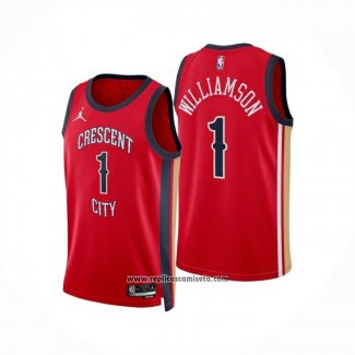 Camiseta New Orleans Pelicans Zion Williamson NO 1 Statement 2024-25 Rojo