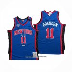 Camiseta New York Knicks Jalen Brunson NO 11 Mitchell & Ness Hardwood Classics Azul