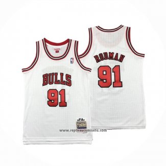 Camiseta Nino Chicago Bulls Dennis Rodman #91 Mitchell & Ness 1997-98 Blanco