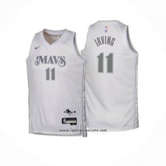 Camiseta Nino Dallas Mavericks Kyrie Irving #11 Ciudad 2024-25 Blanco