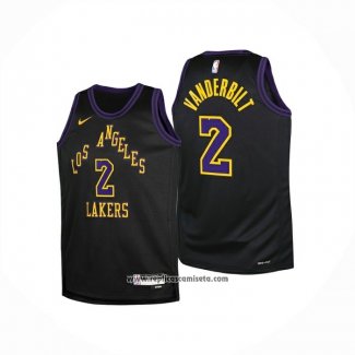 Camiseta Nino Los Angeles Lakers Jarred Vanderbilt NO 2 Ciudad 2025-26 Negro