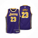 Camiseta Nino Los Angeles Lakers LeBron James #23 Statement Violeta