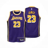 Camiseta Nino Los Angeles Lakers LeBron James #23 Statement Violeta