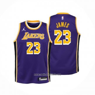 Camiseta Nino Los Angeles Lakers LeBron James #23 Statement Violeta