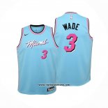 Camiseta Nino Miami Heat Dwyane Wade #3 Ciudad Azul