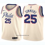 Camiseta Nino Philadelphia 76ers Ben Simmons #25 Ciudad Crema