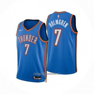 Camiseta Oklahoma City Thunder Chet Holmgren NO 7 Icon 2024-25 Azul