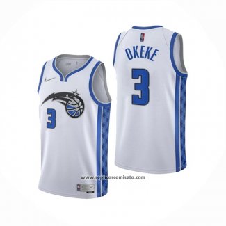 Camiseta Orlando Magic Chuma Okeke #3 Earned 2020-21 Blanco