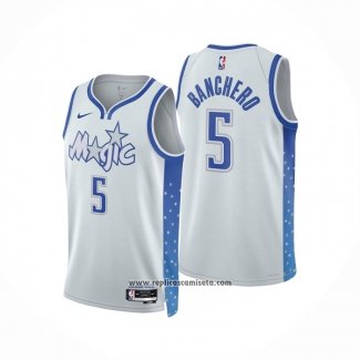 Camiseta Orlando Magic Paolo Banchero NO 5 Ciudad 2025-26 Blanco