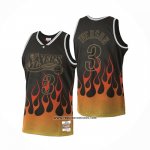 Camiseta Philadelphia 76ers Allen Iverson #3 Flames Negro