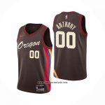 Camiseta Portland Trail Blazers Carmelo Anthony #00 Ciudad 2020-21 Marron