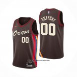 Camiseta Portland Trail Blazers Carmelo Anthony #00 Ciudad 2020-21 Marron