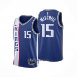 Camiseta Sacramento Kings Davion Mitchell #15 Ciudad 2023 24 Azul