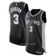 Camiseta San Antonio Spurs Keldon Johnson #3 Icon Autentico Negro