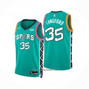 Camiseta San Antonio Spurs Romeo Langford #35 Ciudad 2022-23 Verde