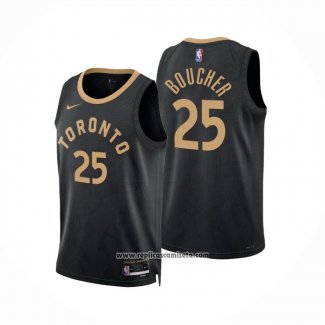Camiseta Toronto Raptors Chris Boucher #25 Ciudad 2022-23 Negro