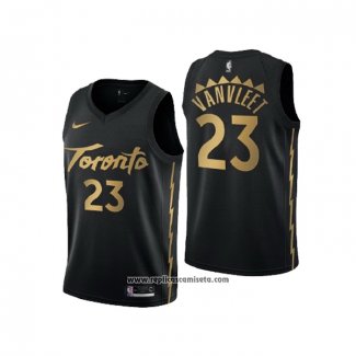 Camiseta Toronto Raptors Fred Vanvleet #23 Ciudad 2019-20 Negro