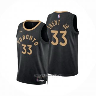 Camiseta Toronto Raptors Gary Trent JR. #33 Ciudad 2022-23 Negro