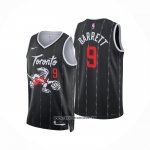 Camiseta Toronto Raptors RJ Barrett NO 9 Ciudad 2025-26 Negro