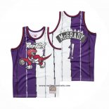 Camiseta Toronto Raptors Tracy Mcgrady #1 Mitchell & Ness 1998-99 Split Violeta Blanco
