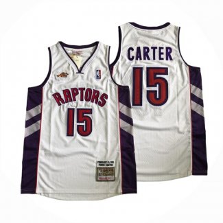 Camiseta Toronto Raptors Vince Carter NO 15 Hardwood Classics Blanco