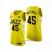 Camiseta Utah Jazz Donovan Mitchell #45 Icon Autentico 2022-23 Amarillo