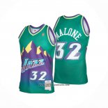 Camiseta Utah Jazz Karl Malone #32 Mitchell & Ness 1996-97 Verde