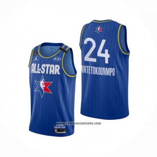 Camiseta All Star 2020 Milwaukee Bucks Giannis Antetokounmpo #24 Azul