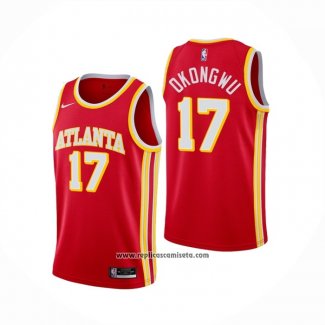 Camiseta Atlanta Hawks Onyeka Okongwu #17 Icon 2020-21 Rojo