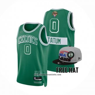 Camiseta Boston Celtics Jayson Tatum #0 Ciudad 2022 NBA Finals Verde