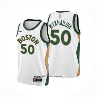 Camiseta Boston Celtics Sviatoslav Mykhailiuk #50 Ciudad 2023-24 Blanco