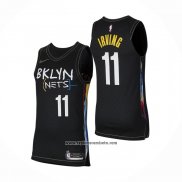 Camiseta Brooklyn Nets Kyrie Irving #11 Ciudad 2020-21 Autentico Negro