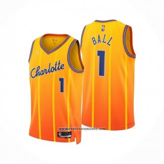 Camiseta Charlotte Hornets LaMelo Ball NO 1 Ciudad 2025-26 Naranja