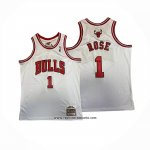 Camiseta Chicago Bulls Derrick Rose NO 1 Mitchell & Ness 2008-09 Blanco