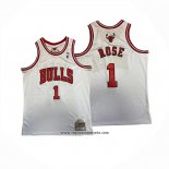 Camiseta Chicago Bulls Derrick Rose NO 1 Mitchell & Ness 2008-09 Blanco