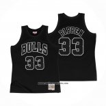 Camiseta Chicago Bulls Scottie Pippen #33 Hardwood Classics Throwback White Logo Negro
