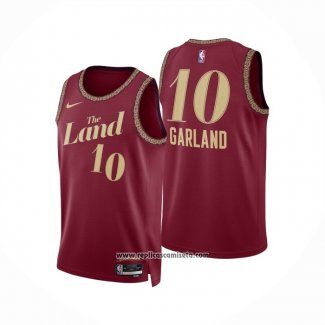 Camiseta Cleveland Cavaliers Darius Garland #10 Ciudad 2023-24 Rojo