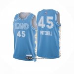 Camiseta Cleveland Cavaliers Donovan Mitchell #45 Ciudad 2024-25 Azul