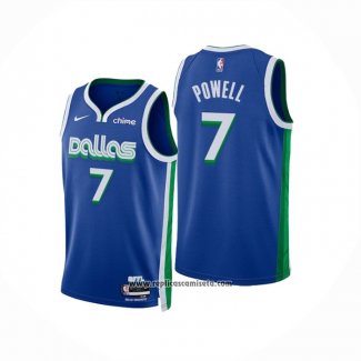 Camiseta Dallas Mavericks Dwight Powell #7 Ciudad 2022-23 Azul